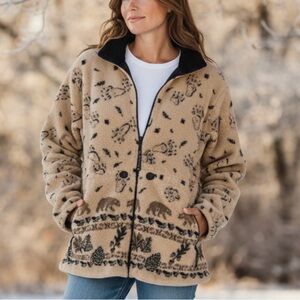 Vintage Nanuk Canadian Polar Bear Fleece Jacket Size Large